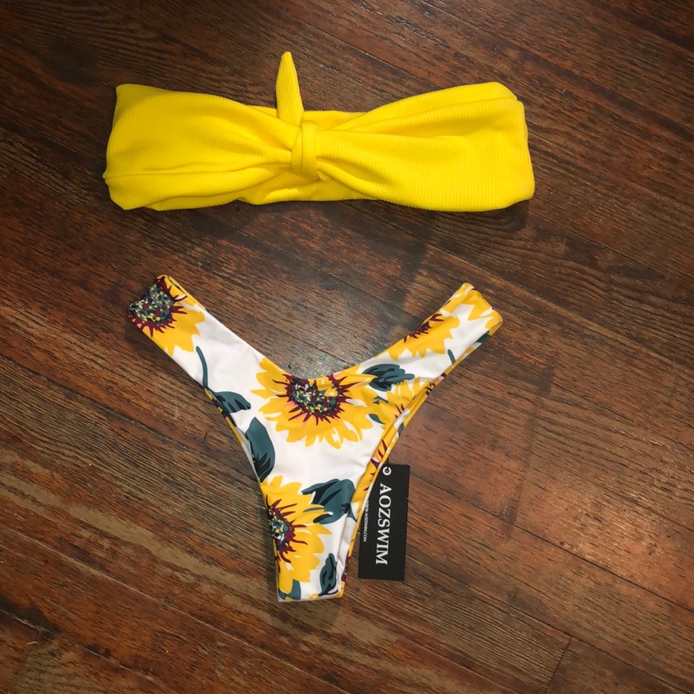 Yellow sunflower bikini